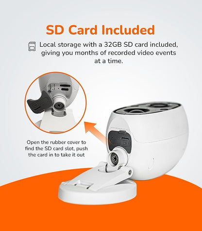 SensForge 2.5K Indoor Outdoor Battery Camera, Dual-Band WiFi, Free AI Human & Pet Detection, 2-Day Cloud + 32GB SD Storage, Spotlight Color Night Vision, Magnetic Mount, Optional AI + Storage Upgrade