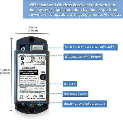 Olideauto DSW120 Low Energy Handicap Automatic Swing Door Operator for A Single Door+Smart Wi-Fi Push Button Phone APP Control,Compatible for Alexa &Google Speaker +Handicap Push Buttons