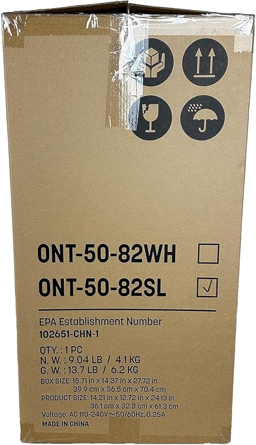 Ninestars 13 Gallon Odor Neutralizing Smart Trash Can, UV + Ozone Dual Purification, Odor Control Motion Sensor Garbage Bin, Universal Power Adapter, ONT-50-82SL Stainless Steel, Silver, Nova Series