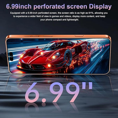17PM Smartphone: Snapdragon 8 Gen 3, 12GB RAM + 512GB Storage, 7000mAh Battery, 6.99-inch Display, 68MP+108MP Camera, Android 15, 5G, Dual SIM - Superior OS Outperforms Competitors (Orange)
