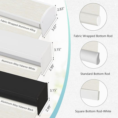 Aprilsmart Motorized Blinds with Remote,Light Filtering Motorized Roller Shades Work with Apple Homekit,Alexa,SmartThings,Google Home,Customize Blinds(Safari Ivory-63)