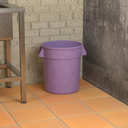 20 Gallon Purple Round Commercial Trash Can, Heavy-Duty Food Grade NSF Certified, Perfect for Restaurant, Office, School, Garage, Backyard, Workshop, Warehouse