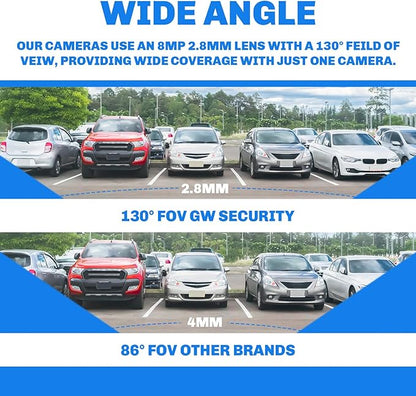 GW Security 16 Channel 12MP NVR 4K 8MP Video & Audio Security Camera System with 16 UHD 4K 2160P Microphone PoE Outdoor/Indoor Security Turret Cameras, AI Face/Human/Vehicle Detection, 4TB Hard Drive