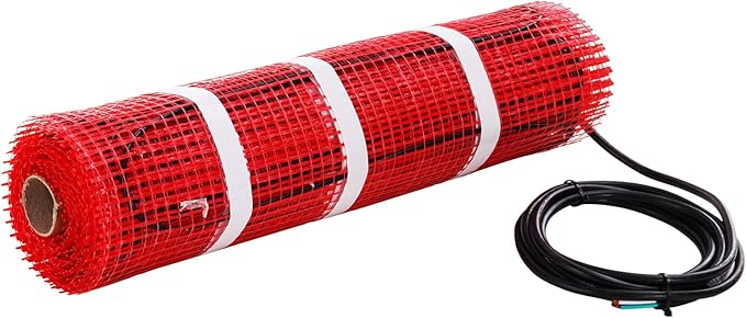VEVOR Floor Heating Mat, 30 Sq.ft, Electric Radiant in-Floor Heated Warm System with Digital Floor Sensing Thermostat, Includes Installation Monitor, Adhesive Back for Easy Installation on The Floor