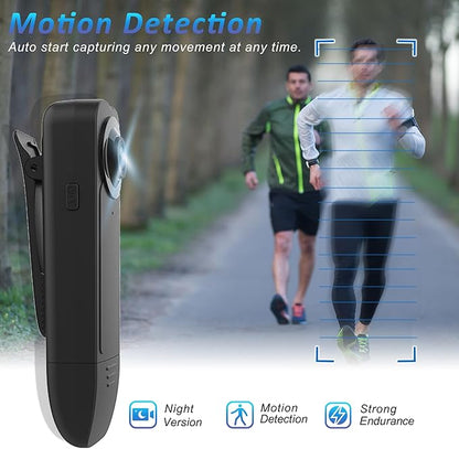 Mini Body Camera with Audio & Video Recording - Small POV Cam 1080P with 64G Card - Wearable Personal Portable Cameras Recorder DV - Night Version Camcorder for Security Work Records Guard Traveling