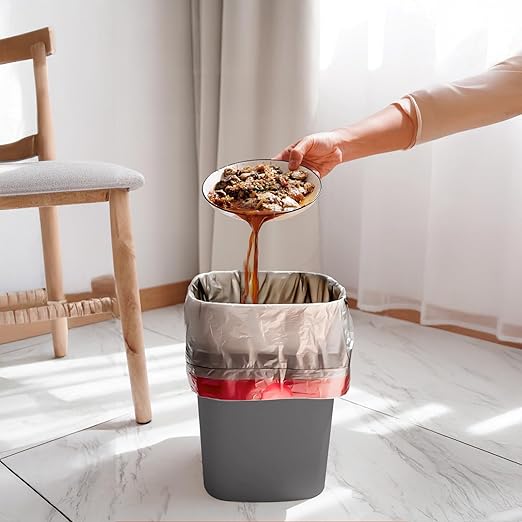 Trash Can - Small Waste basketbin - 1.8 Gallon- for Office,Home,Bathroom,Kitchen - Grey
