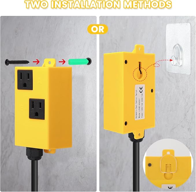 Ortis Automatic Vacuum Switch for Power Tools, with Smart Current Sensing & Delayed Start to Prevent Circuit Overload, Avoids Breaker Tripping, Plug & Play Dust Control Solution LF40