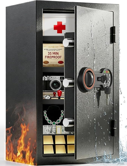 2026 35-Min 1700°F Fireproof Safe, 23.7" Tall 43Lbs Safe Box for Document