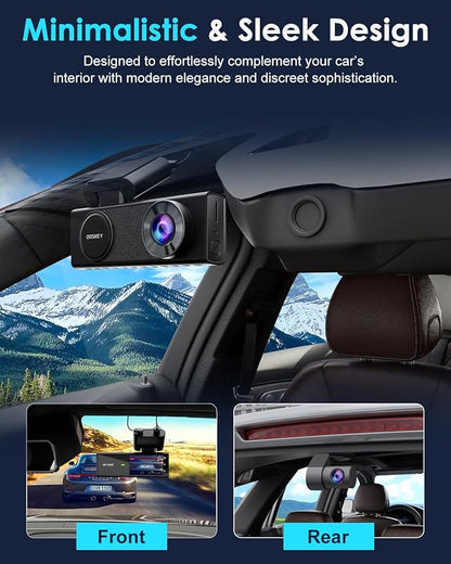 ORSKEY 4K Dash Cam Front and Rear, STARVIS 2 Sensor, 64GB SD Card Included,4K 2160P/FHD Car Dash Cam,Dash Camera for Cars with 5GHz Wi-Fi GPS, 2.45" IPS, WDR Night Vision, 24H Parking Mode