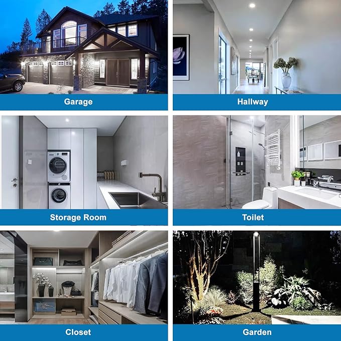 Motion Sensor Light Bulbs, Dusk to Dawn Motion Activated Security Lights, 12W BR30 Motion Detector Led Bulb, 100 Watt Equivalent, E26 6000K Daylight, Suitable for Indoor/Outdoor, (4 Pack)