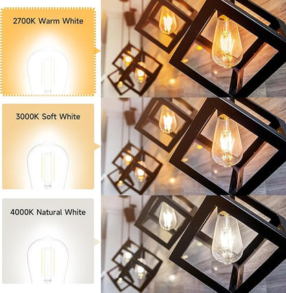 SHINESTAR 8-Pack Dimmable Vintage LED Edison Bulbs, 5.5W, 60W Equivalent, Warm White 2700K, ST58 Antique LED Decorative Filament Bulbs, E26 Medium Base, 80+ CRI, Clear Glass Style for Home