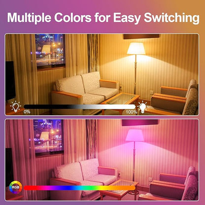 XRise E12 LED Bulb 3W Color Changing Candle Light (RGB + Warm White) 12 Colors, 3000K, Remote Control Included (2 Remote) Decorative Candle Lamp for Stage Home Decor,4 Pack