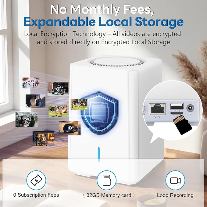 4K Solar Security Cameras Wireless Outdoor with Local Storage Base