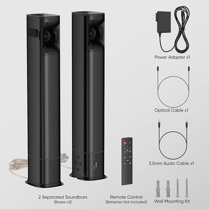 Sound Bar for Smart TV, 80W 2.0 Channel Surround Sound System