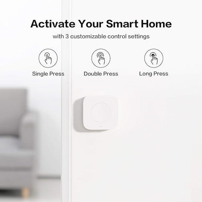 Aqara Wireless Mini Switch and Samrt Plug with Energy Monitoring,Requires Aqara Hub, Zigbee Connection,Smart Button for Smart Home Devices,Compatible with Alexa, Google Assistant, and Apple HomeKit