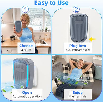 6 PCS Negative Ion Air Purifier, Silent air purifier plug in wall,Portable Air Ion Generator, Absorbing Smoke and Dust&pollen,Purifying Air Ionizers for Home Bedroom, Study, Kitchen and Living Room