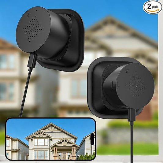 Septekon 2 Pack 2K Window Security Camera, No-Drill 18° Tilt Mount