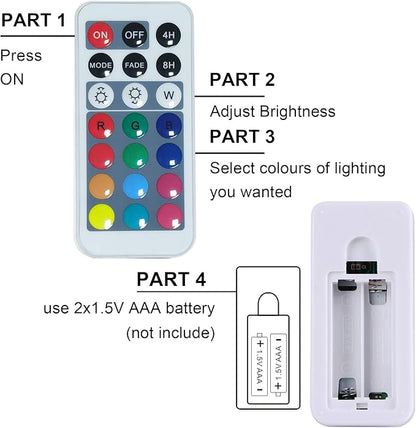 WRalwaysLX LED 2Square Night Light with Remote Control,Color Changing Table Lamp Battery Operated Lamp, Bedroom,Kitchen USE 3xAA Battery (not Include)