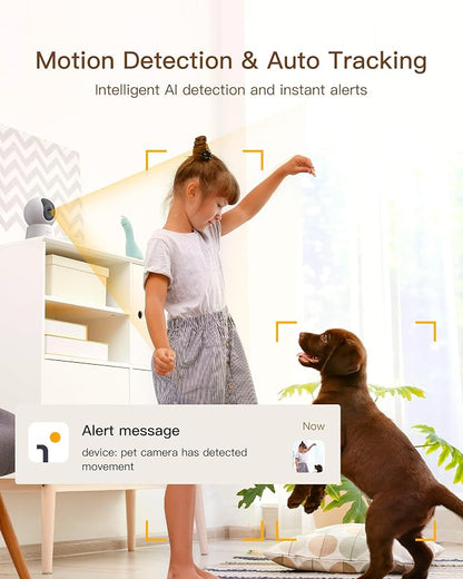 ARENTI 4MP Pet Camera P2Q, 5G WiFi 6 Indoor Security Camera, Free Phone App