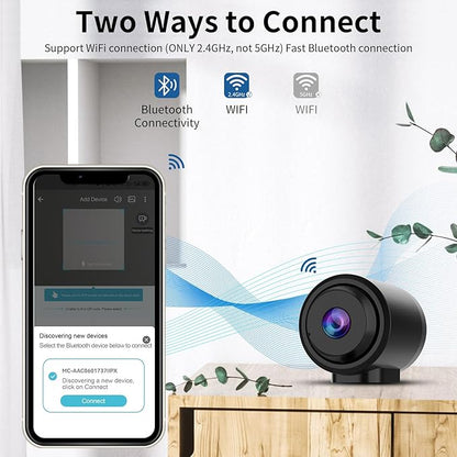 VSTARCAM Tiny WiFi Camera for Home Security 1Pcs, Portable HD Night Vision Motion Detection Remote Surveillance 136° Wide Angle, Baby Monitor Small Motion Activated Camera (CB762-NB)