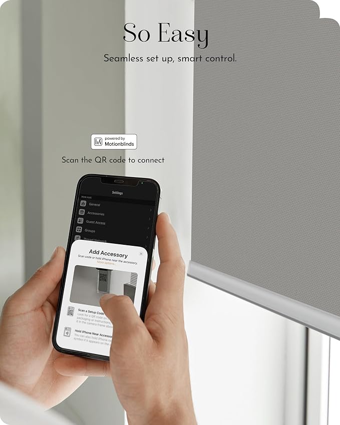 Graywind Smart Roller Shades 100% Blackout Window Blinds with APP Control Customized Automatic Shades for Home and Office(32" Wx72 H,Grey)