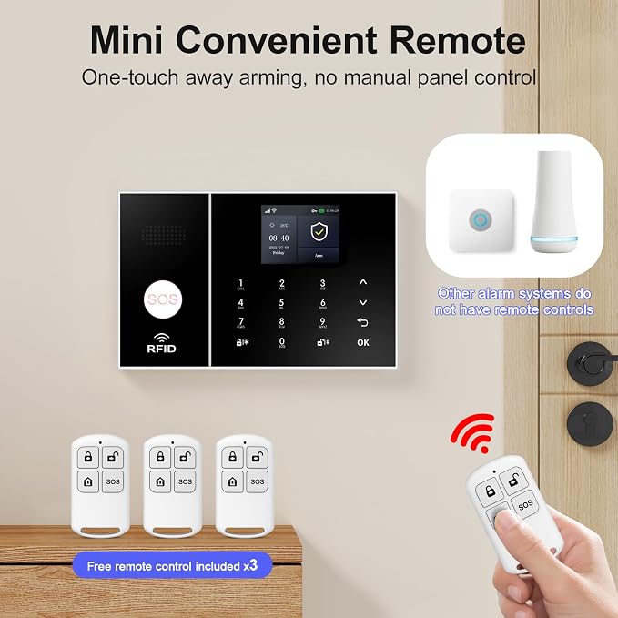PGST Alarm System for Home Security,16Piece Kits WiFi+GSM/4G Alarm System | No Monthly Fee,Work with Alexa and Google,for Smart Life or Tuya,with Instant App Alerts for Apartment,Kids Safety,office