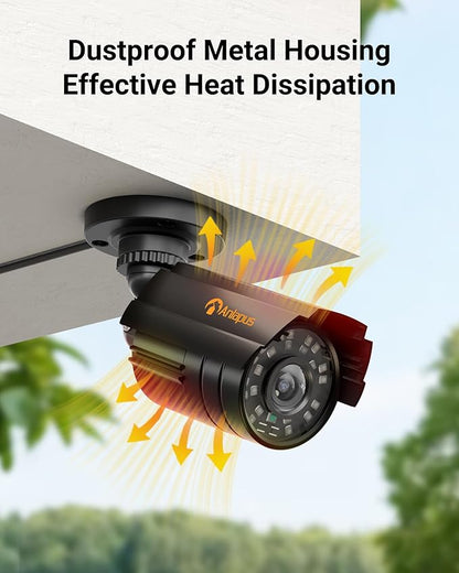 Anlapus 4-Pack 1080P Security Cameras for 2MP, 5MP, 4K Analog Surveillance DVR System, 80ft Night Vision, IP66 Weatherproof HD-TVI CCTV Bullet Camera for Indoor Outdoor