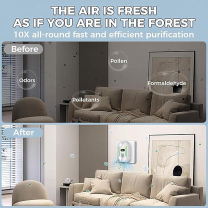 Air Ionizers for Home, Negative Ion Air Purifier - Ultra Quiet Plug In Air Freshener for Bedroom Office Kitchen Basement - Portable Mini Air Cleaner (Oval, 6 PCS)