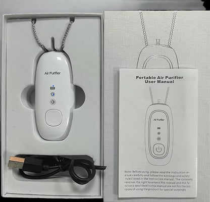 Portable Negative Ion Air Purifier Necklace, Personal Wearable Air Cleaner with 120 Million Ions (White)