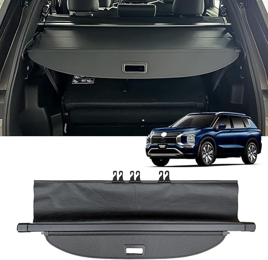 AUXKO Retractable Cargo Cover for Mitsubishi Outlander 2025-2022, Trunk Cover Luggage Security Shade Cover for 2025 2024 Outlander Shielding Anti-Peeping Privacy Screen Carbon Fiber(Not for Sport)
