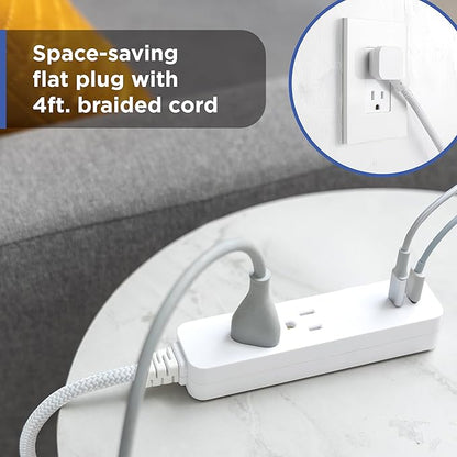 GE 2 USB C Extension Cord Power Strip, 2 Outlets, 4 Ft Braided Cord (Pack of 5)