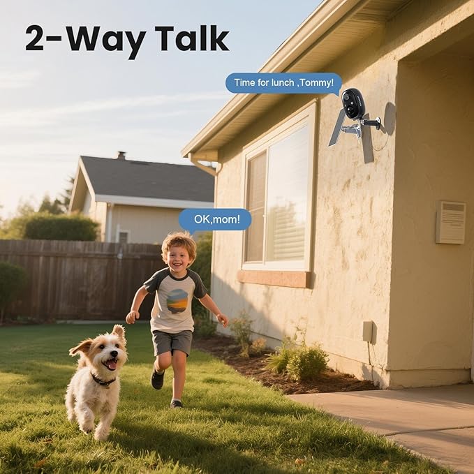 WiFi Cameras for Home Security, Solar Powered Security Cameras Wireless Outdoor, Outdoor Camera Wireless,Works with Alexa & Google Home, Free Cloud Storage(Need Apply) 4-Pack
