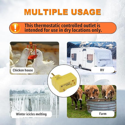 HEATIT ET-21 Freeze Thermostatically Controlled Outlet On at 38F /Off at 50F ET-21-1 1PCS