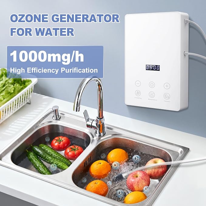 Ozone Machine Generator for Water and Air, 1000mg/h Fruit Produce Purifier
