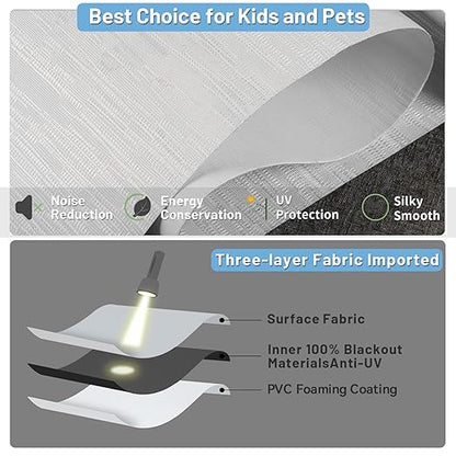 Motorized Blinds with Remote, Blackout Smart Blinds for Windows Motorized Shades, Automatic Shades Work with Alexa/Google/Apple Home for Bedroom Living Room, Custom Size(Jacquard White)