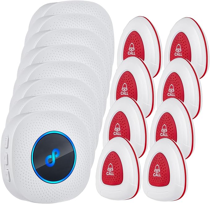 Caregiver Pager, Wireless SOS Call Button for Elderly at Home, Medical Life Alert System for Patients, Disabled, Nurses