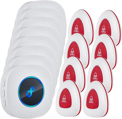 Caregiver Pager, Wireless SOS Call Button for Elderly at Home, Medical Life Alert System for Patients, Disabled, Nurses