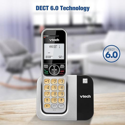 VTech 2-Handsets Cordless Phone System for Home with Call Block, Large Display & Buttons, Backlit Screen, Full-Duplex Speakerphone, Caller ID/Call Waiting, DECT 6.0, Table & Wall Mountable | CS5319-2