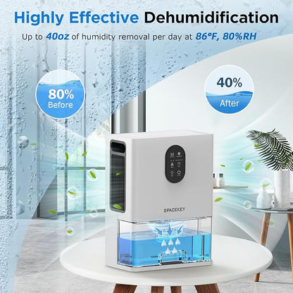 Dehumidifier, 106 OZ Water Tank Dehumidifiers for Home with Timer, 1000sq.ft Quiet Dehumidifier for Basement Bathroom Bedroom RV, Auto Shut Off, Timer, Sleep Mode, Washable Filter, 7 Color Light