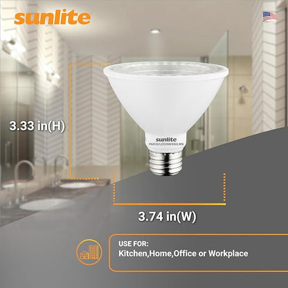 Sunlite LED PAR30 Short Neck Flood Light Bulb, 9 Watt, (75W Equivalent), 850 Lumens, Medium Screw (E26) Base, Dimmable, ETL Listed, 5000K Daylight, 6 Count