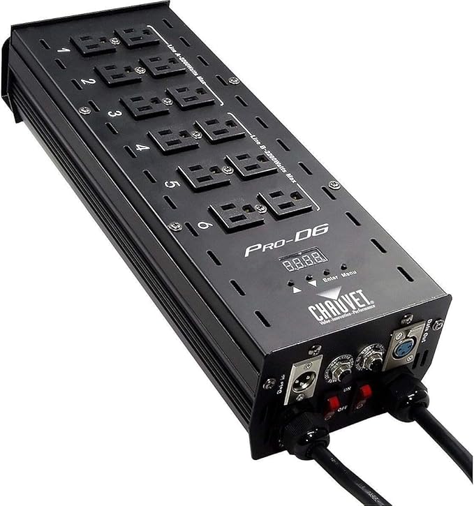 CHAUVET DJ Pro-D6 DMX-512 Dimmer/Switch Pack (6-Channel) | LED Light Controllers, BLACK