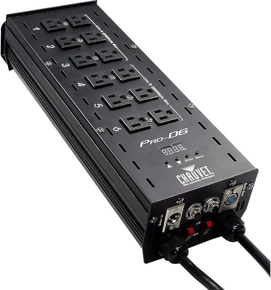 CHAUVET DJ Pro-D6 DMX-512 Dimmer/Switch Pack (6-Channel) | LED Light Controllers, BLACK