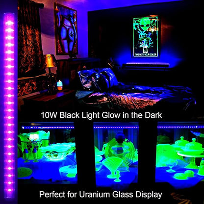 10W 1ft Blacklight Bar T5, 2 Pack UV LED Blacklight, 395-400nm Black Light Tube with USB+Switch+59in Cord, Black Lights for Glow Party, Bedroom, Body Paint, Fluorescent Poster, Birthday