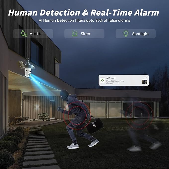 Light Bulb Security Cameras,5MP & 360° PTZ Light Bulb Camera Outdoor, 5G&2.4G Light Bulbs Camera,AI Motion Detection,Color Night Vision,2-Way Talk,Cloud/TF Storage,Compatible with Alexa