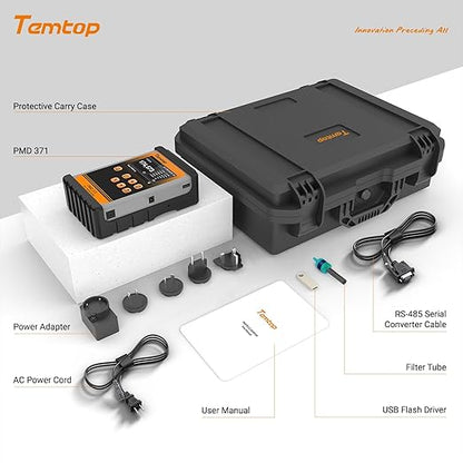 Temtop PMD371 Professional Particle Counter: Comprehensive Portable Particulate Sensor for Cleanrooms, Laboratories, and Environmental Monitoring