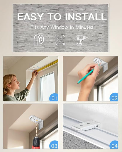 Motorized Roman Shades for Windows, Custom Light Filtering Roman Blinds with Remote, Smart Privacy Window Shades for Living Room Kitchen Office, Alexa & Google Home Compatible, App Control via RF Hub