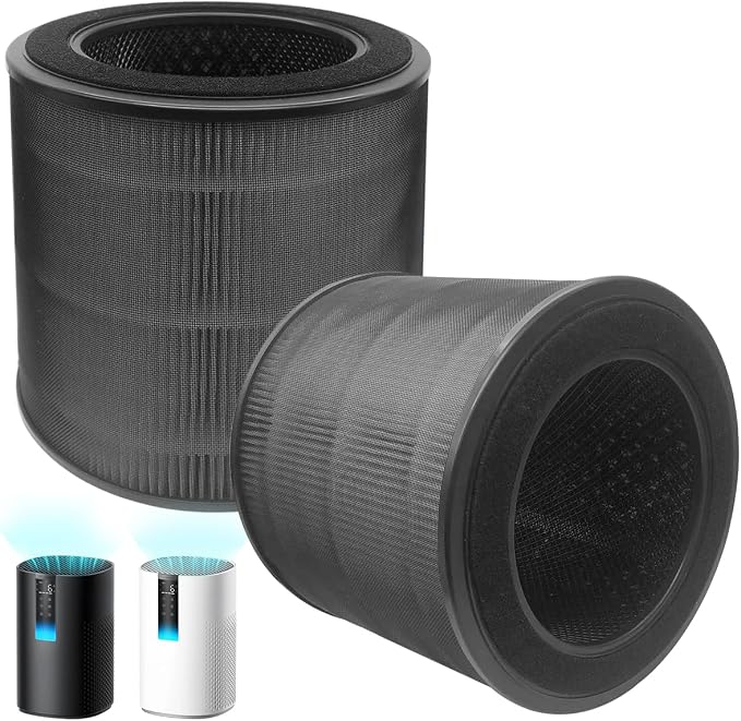 2 Pack DR-HAP005S Replacement Filters Compatible with Dreo Air Purifier, True H13 Filter, All-Round Powerful Filtration (Black)