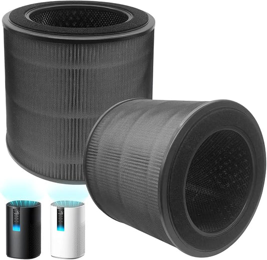 2 Pack DR-HAP005S Replacement Filters Compatible with Dreo Air Purifier, True H13 Filter, All-Round Powerful Filtration (Black)
