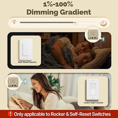 MOES WiFi Smart Relay Dimmable, Dimmer Work with Google Assistant & Alexa, Mini Smart Light Switch Module as Home Assistant, No Hub Required, Timer Relay 1 Gang 1PC, Smart Life/Tuya App