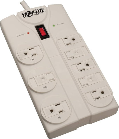 Tripp Lite 8 Outlet Surge Protector Bundle with Extra Long 25ft & 8ft Cords, Right Angle Plugs